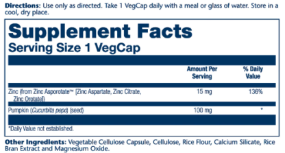 Zinc Asporotate by Solaray, 15mg 100 veg caps - Image 2