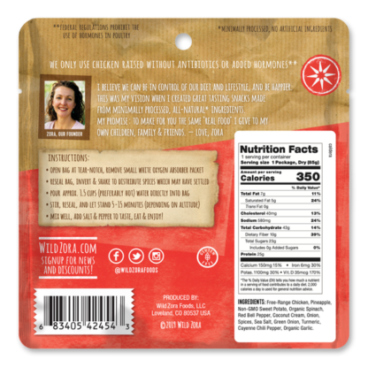 Wild Zora - Paleo Meals To Go - Caldera Chicken Curry  (Freeze-Dried) - Image 2