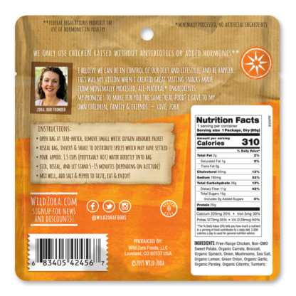 Wild Zora - Paleo Meals To Go - Summit Savory Chicken (Freeze Dried) - Image 2